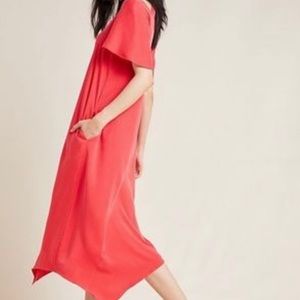 NWT Anthropologie Maeve Red Midi Dress Size Small